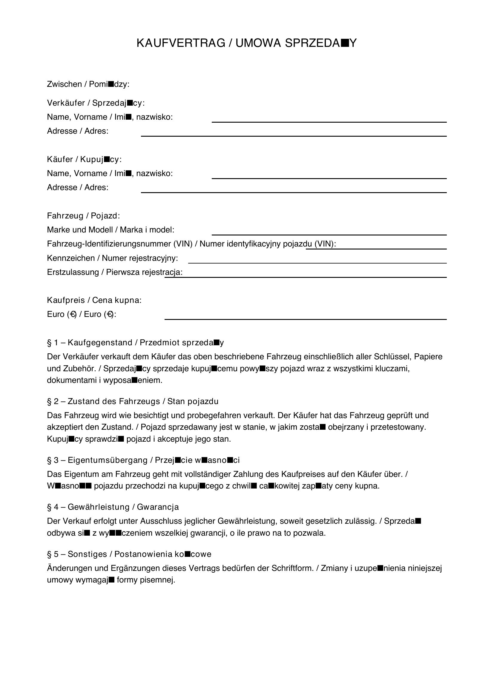 Muster Kaufvertrag Mobile